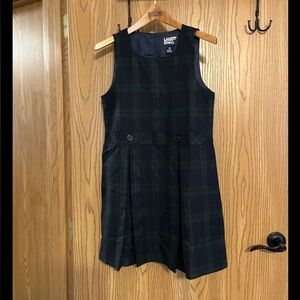 NWOT Lands End Sz 10 Classic Evergreen Navy Green Plaid Uniform School Jumper